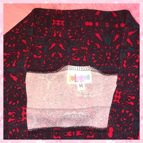 Lularoe red and green pencil skirt - Picture 3 of 4